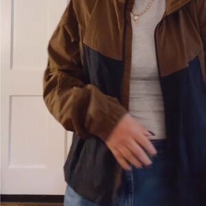 Brown and Black Colorblock Jacket